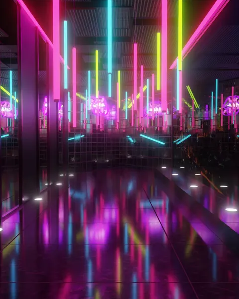 Neon Hallway - Blender scenes