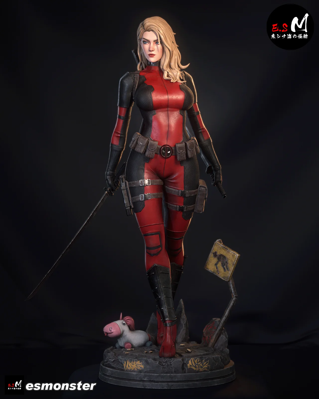 Lady Deadpool STL screenshot 3