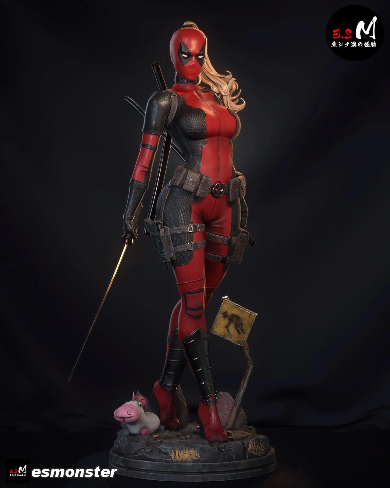 Lady Deadpool STL screenshot 5