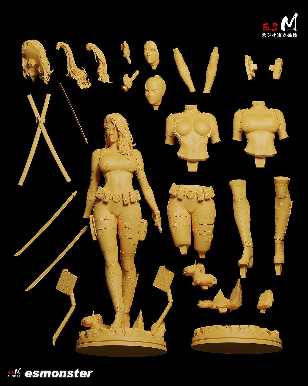 Lady Deadpool STL screenshot 6