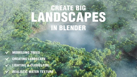 Large Forest Landscape - Blender tutorials & courses