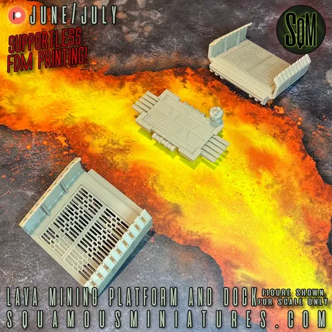 Lava Mining Platform and Docks - Blender 3d models