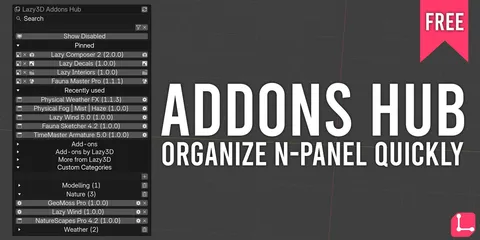 Lazy3D Addons Hub - Blender addons