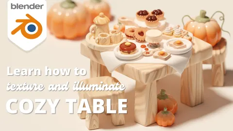 Texturing & Illuminating a Cozy Table - Blender tutorials & courses