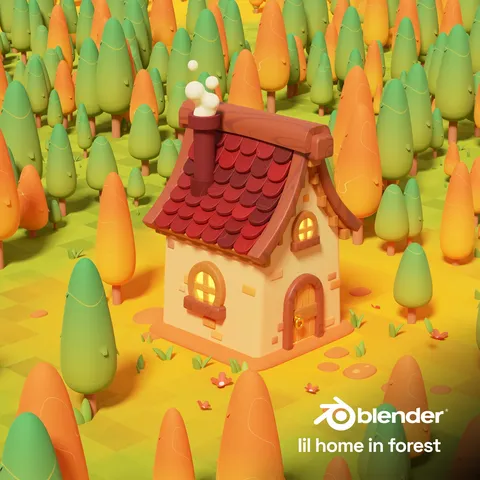 Lil Home in Forest - Blender scenes