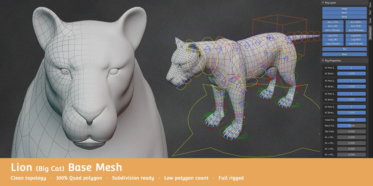 Lion Base Mesh screenshot 2