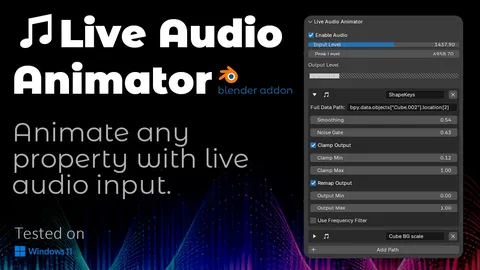 Live Audio Animator - Blender addons