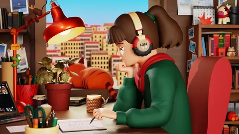 Lofi Girl Fan Art - Blender scenes