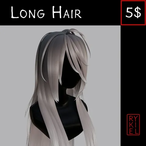 Long Messy Hair - Blender 3d models