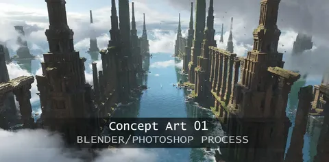 Lost Atlantide 3D/2D Process - Blender tutorials & courses