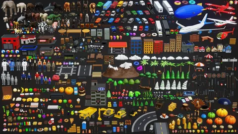Low Poly Asset Pack - Blender 3d models