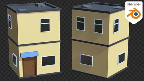 Low Poly Building - Blender 3d models