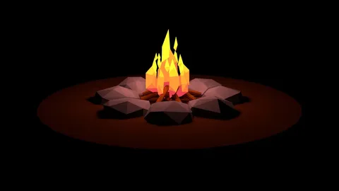 Low Poly Campfire - Blender 3d models