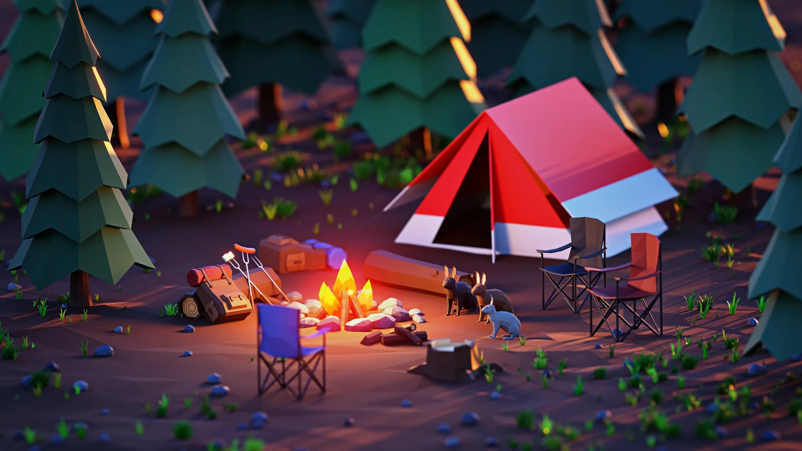 Low Poly Camping Assets screenshot 2