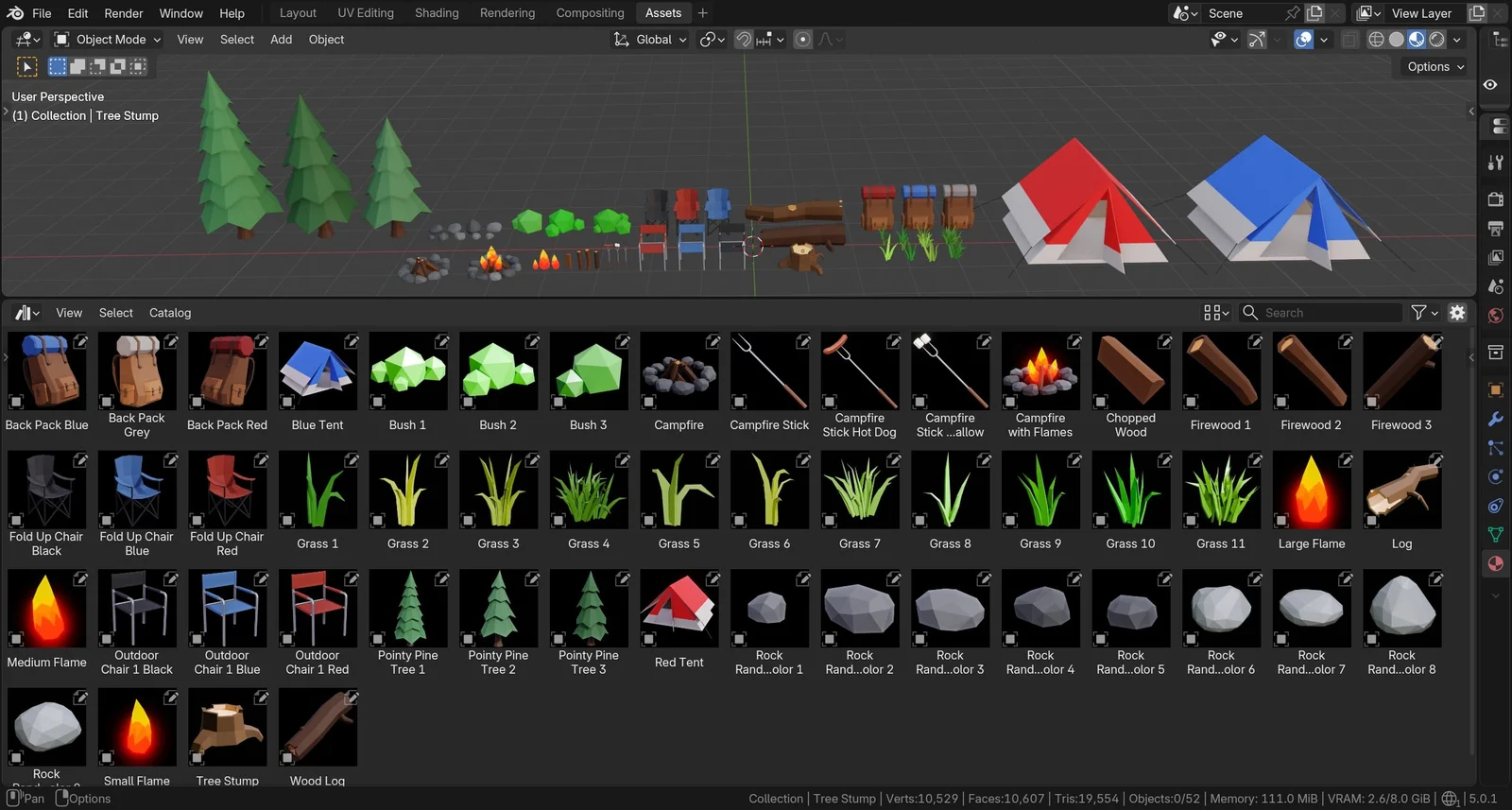 Low Poly Camping Assets screenshot 3