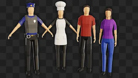Low Poly Characters - Blender 3d models