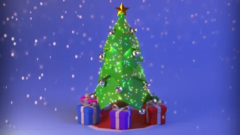 Low Poly Christmas Tree - Blender 3d models