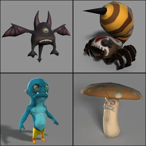 Low Poly Creatures Pack - Blender 3d models