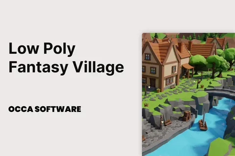 Low Poly Fantasy Village - Blender 3d models