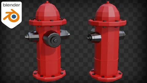 Low Poly Fire Hydrant - Blender 3d models
