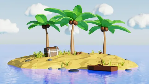 Low Poly Island - Blender scenes