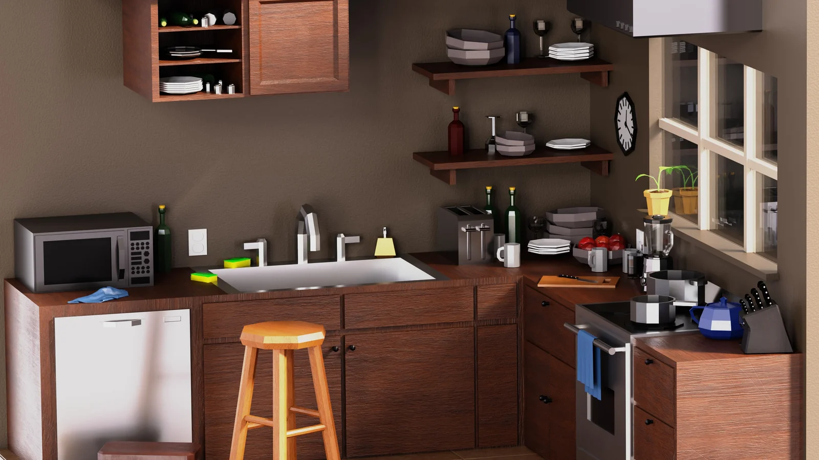 Low Poly Isometric Kitchen screenshot 3