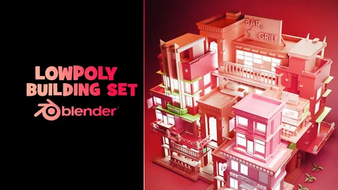 Lowpoly Buildings - Blender 3d models
