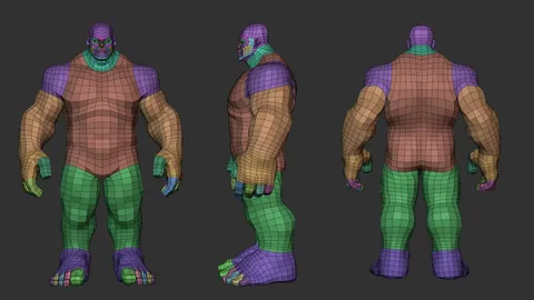 Lowpoly Hulky Basemesh - Blender 3d models