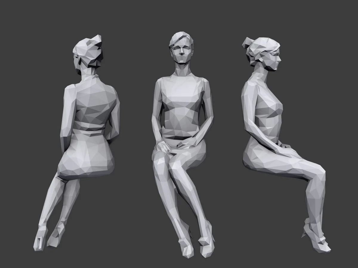 Lowpoly People Sitting Pack Vol 3 screenshot 5