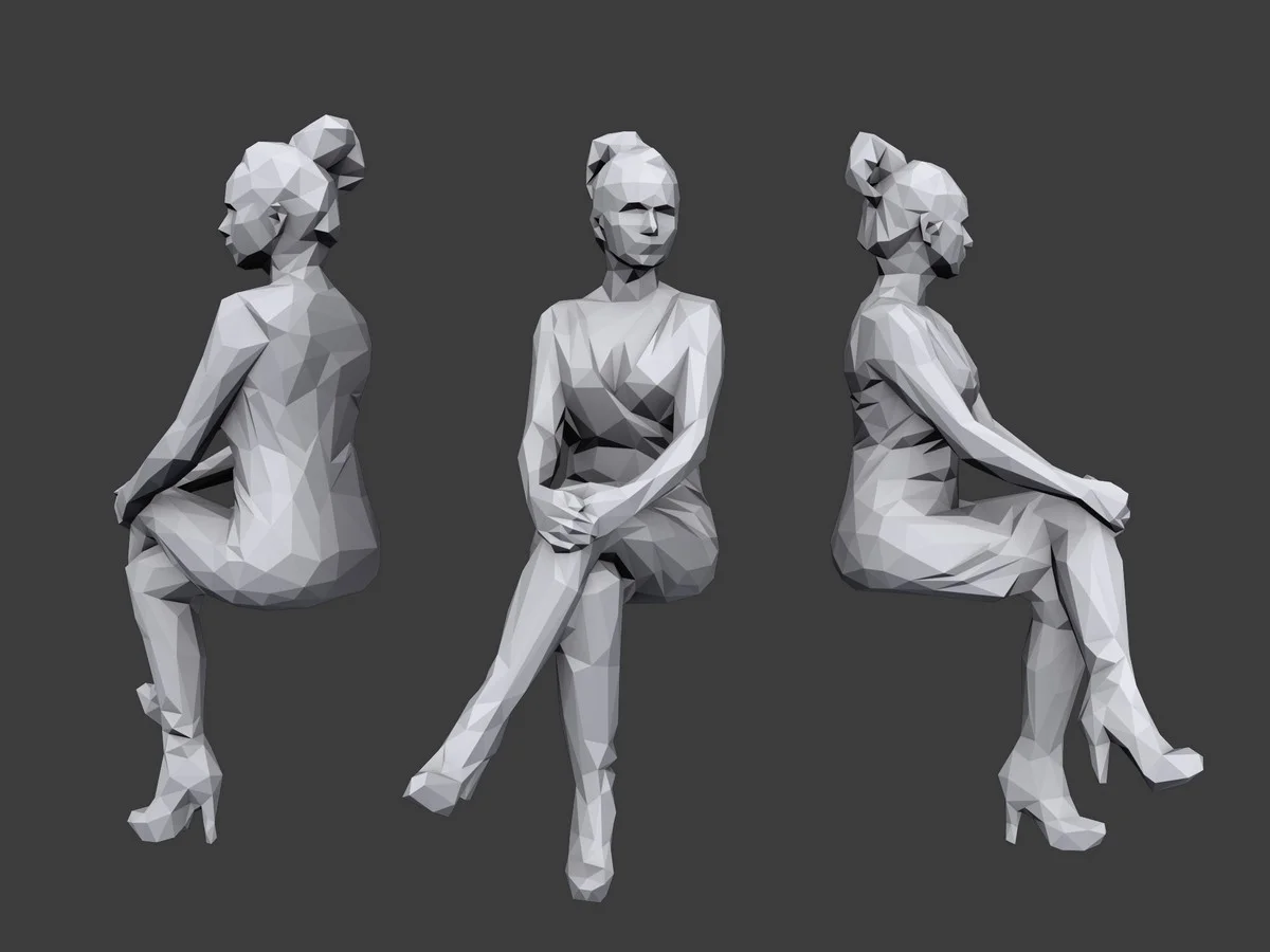 Lowpoly People Sitting Pack Vol 3 screenshot 8