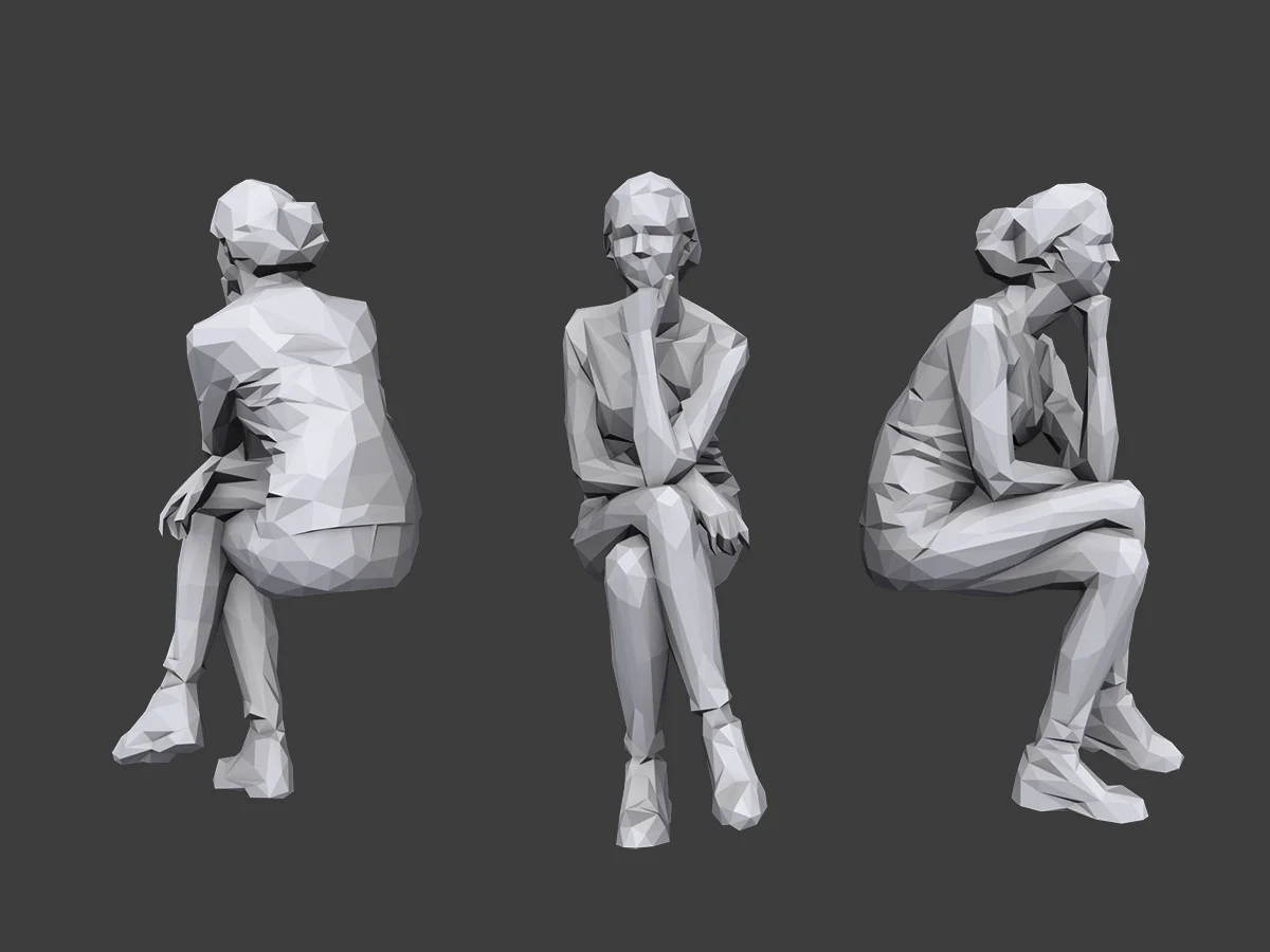 Lowpoly People Sitting Pack 6 screenshot 2
