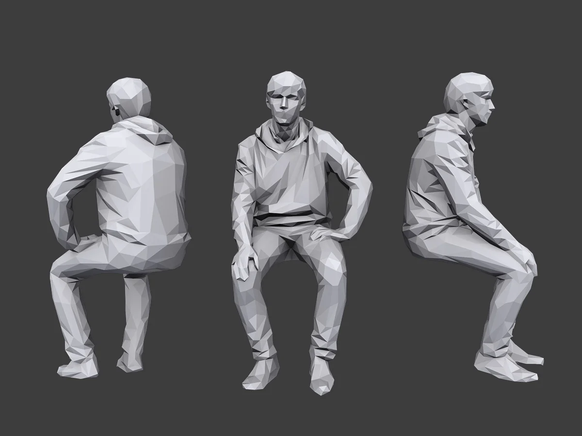 Lowpoly People Sitting Pack 6 screenshot 4