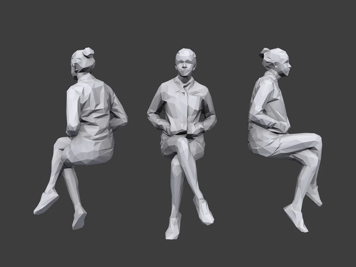 Lowpoly People Sitting Pack 6 screenshot 7