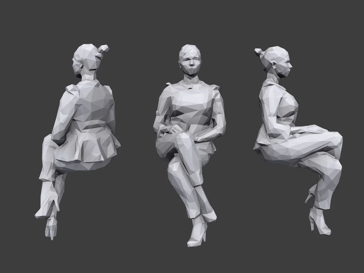 Lowpoly People Sitting Pack 6 screenshot 8