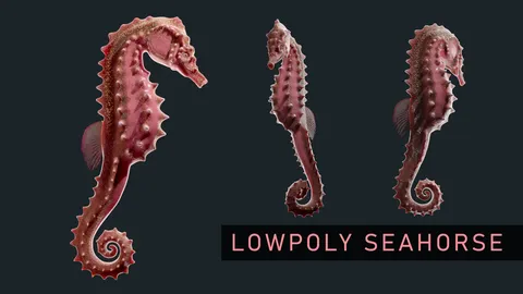 Lowpoly Seahorse - Blender 3d models