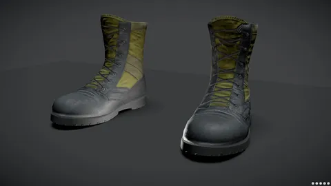 M-1966 US Military Jungle Boots - Blender 3d models