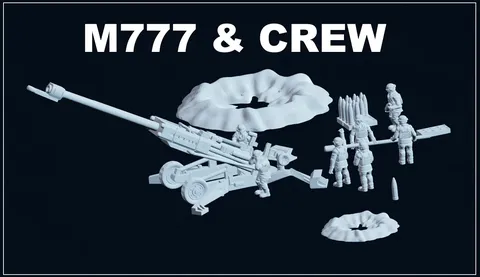 M777 Howitzer and Crew - Blender 3d models