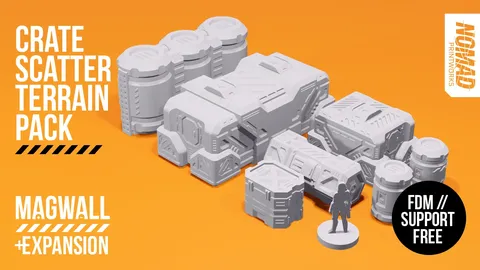 MagWall Crate Scatter Terrain Pack - Blender 3d models