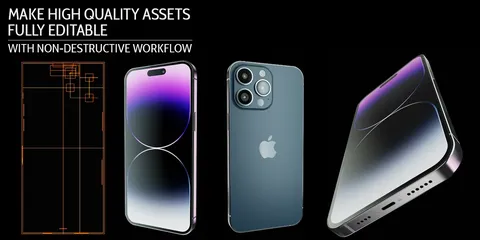 Non-Destructive iPhone 14 Pro Max - Blender tutorials & courses