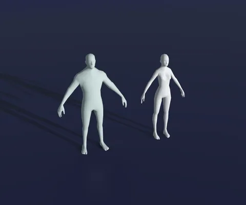 Male And Female Base Meshes - Blender 3d models