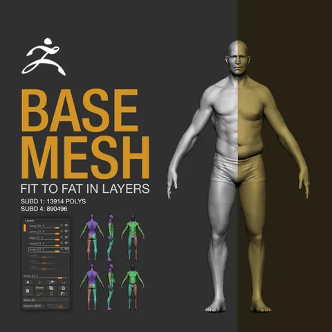Male Body Basemesh - Blender 3d models
