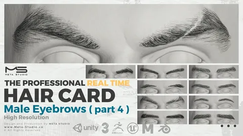 Male Eyebrows Part 4 - Blender 3d models