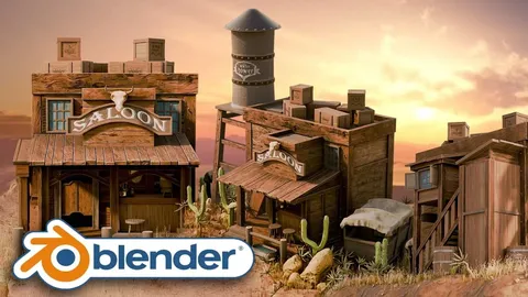 Wild West Environments Course - Blender tutorials & courses