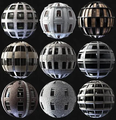 Material Pack Facades 01 - Blender textures & materials