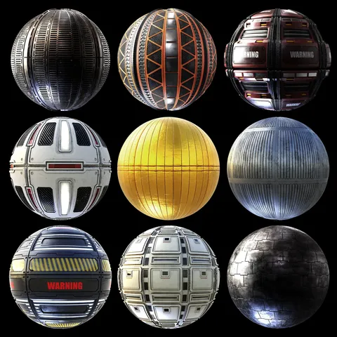 Sci-Fi Material Pack 02 - Blender textures & materials