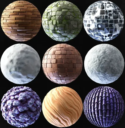 Stylized Material Pack 01 - Blender textures & materials