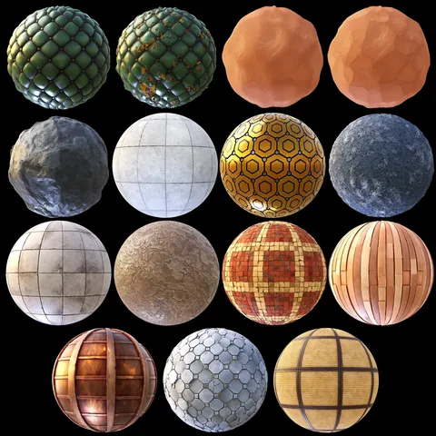 Stylized Material Pack 03 - Blender textures & materials
