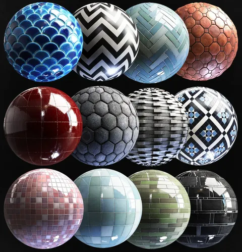 Material Pack Tiles 01 - Blender textures & materials