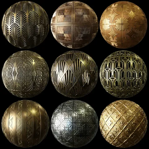 Metallic Grids & Tiles - Blender textures & materials