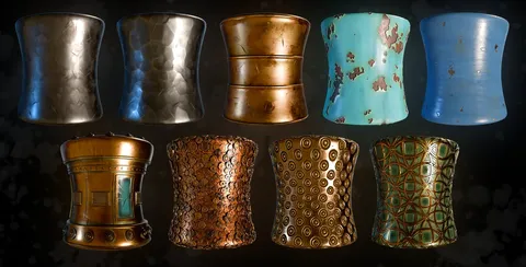 Stylized Metals 01 - Blender textures & materials